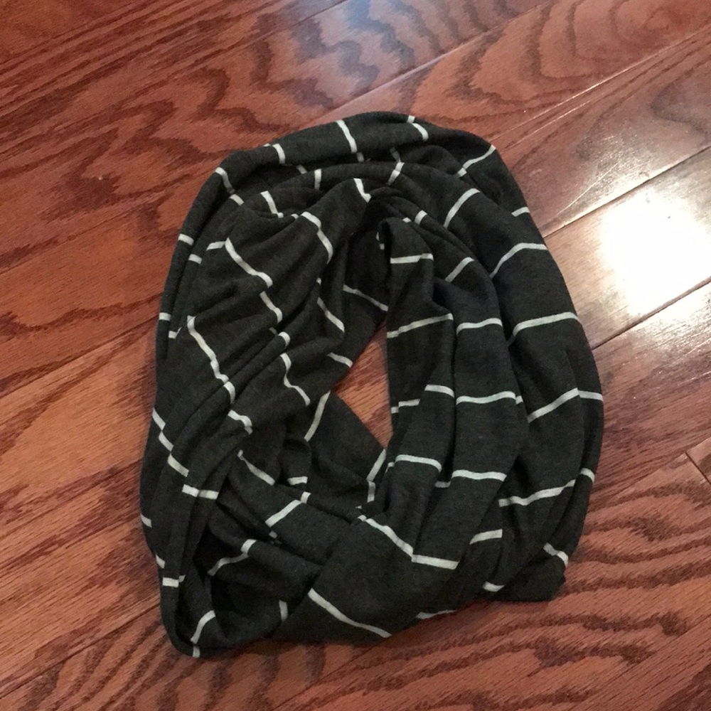 Gray striped Vince infinity scarf